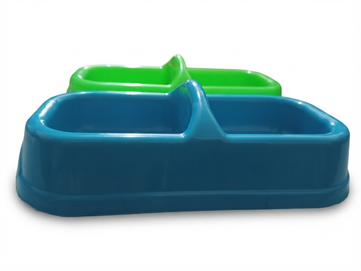 COMEDERO DOBLE MINI CUADRADO 22x12x4 cm