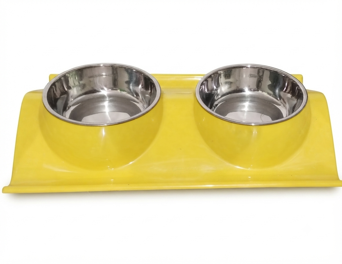 COMEDERO TEJA DOBLE CON PLATO METALICO 38x25x7.5 cm KANTAL