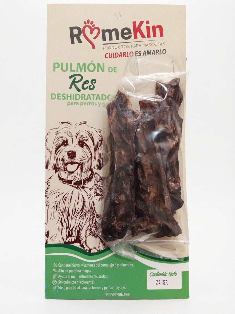 SNACK PULMON DE RES DESHIDRATADOS PARA PERROS Y GATOS