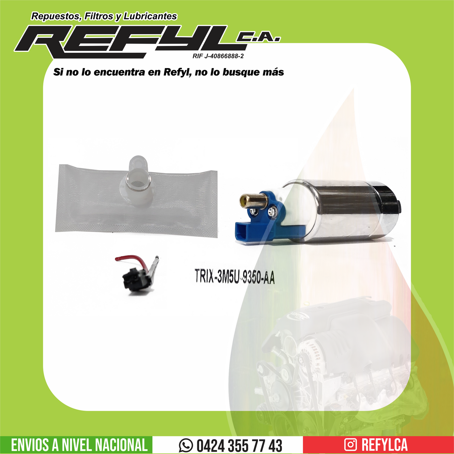 3M5U-9350-AA BOMBA DE GASOLINA INTERNA PICO AZUL TRIX ECO SPORT / FORTALEZA E2158 / 3M5U-9350-AA