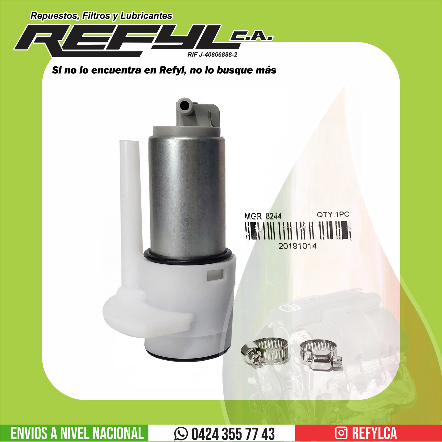 E8244-PK BOMBA DE GASOLINA INTERNA GOLF/JETTA 2.0 88-93/JETTA 2.8 93-99