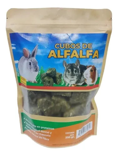ALFALFA EN CUBOS, ALIMENTO PARA ROEDORES 500grs $