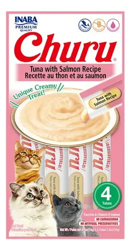 CHURU TUNA WITH SALMON RECIPE 56 g 4 TUBOS INABA