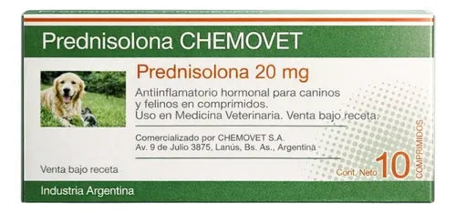 Prednisolona chemovet 20 mg 10 TAB