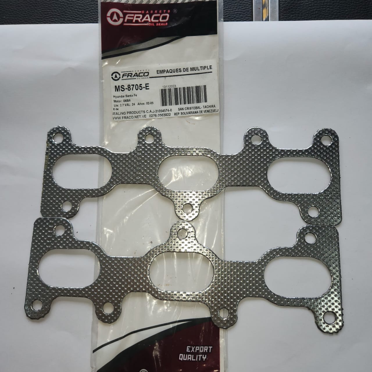MS-8705-E EMPACADURA DE ESCAPE FRACO SANTA FE/SONATA/SPORTAGE 2.7 6V G6BA 02-05