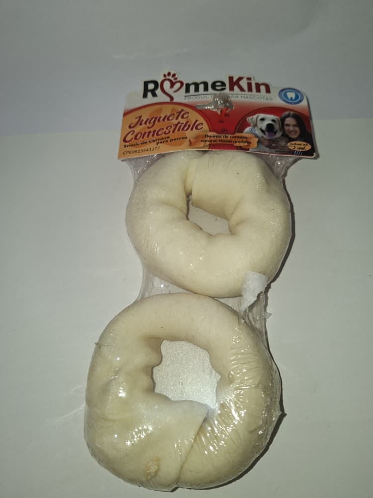 JUGUETE COMESTIBLE ROMEKIN. SNACK DE CARNAZA PARA PERROS CONT 2UND