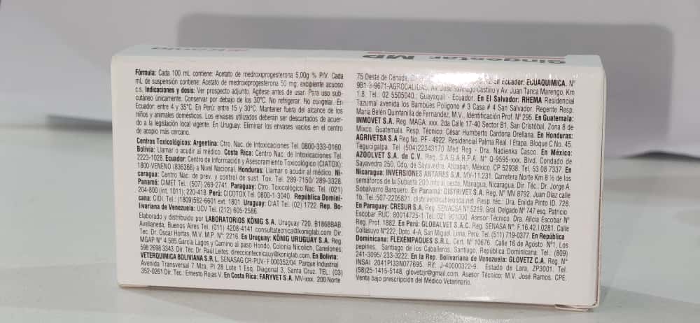 SINGESTAR MP CONT 5 FRASCO AMPOLLA POR 1 ml MEDROXIPROGESTERONA