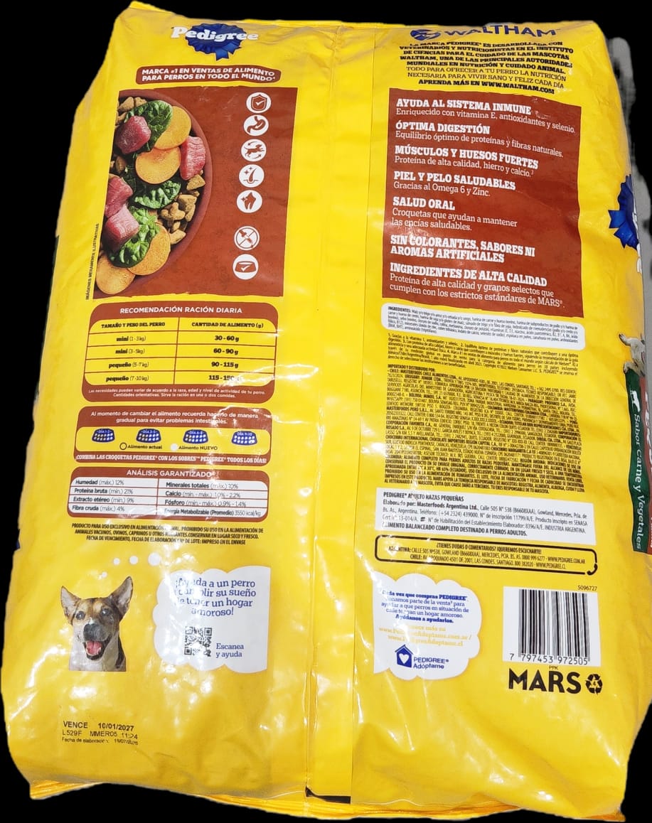 PEDIGREE 8 kg/GR Raza Pequeñas + 12 Meses