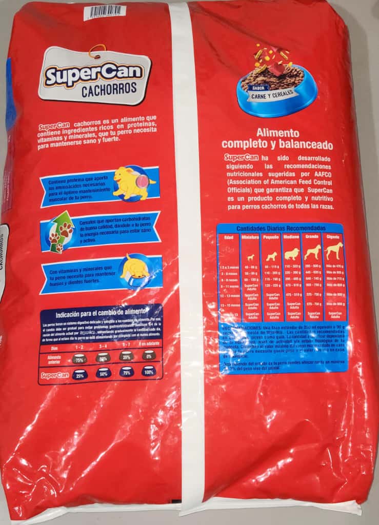 Super Can CACHORRO 18 kg/GR Sabor a Carne y Cereales