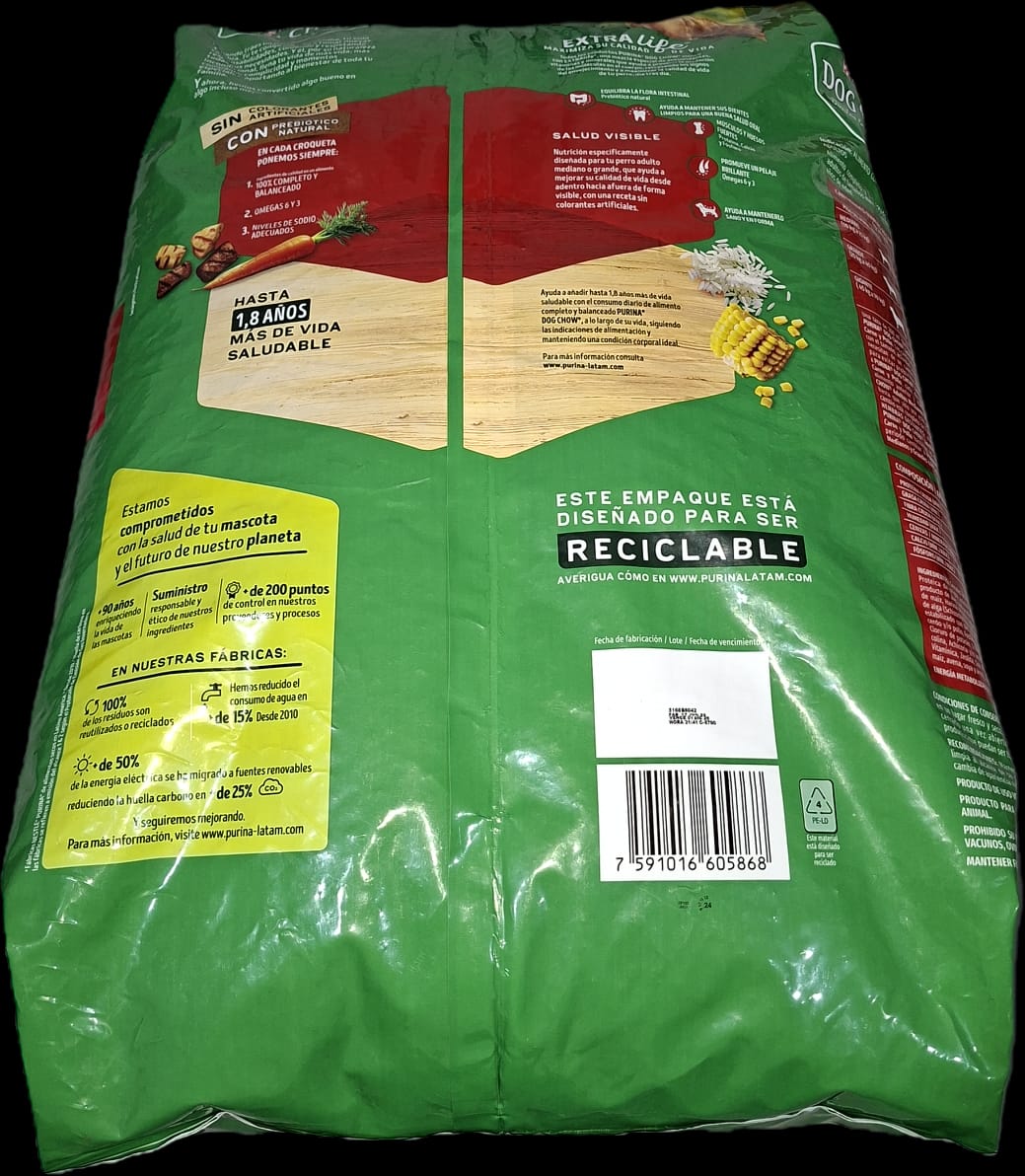 DOG CHOW 20 kg, Medianos y Grandes Sabor a Carne y Pollo, PURINA