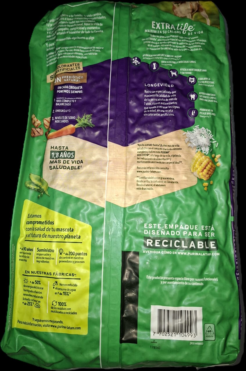 Purina Dow Chow Adulto+7 Todos los Tamaños Cont 2 kg