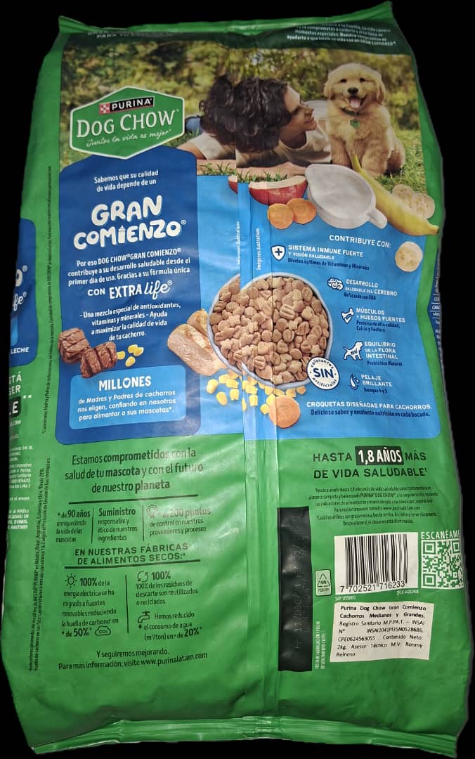 DOG CHOW 2 kg, Gran Comienzo Cachorro Medianos y Grandes, PURINA