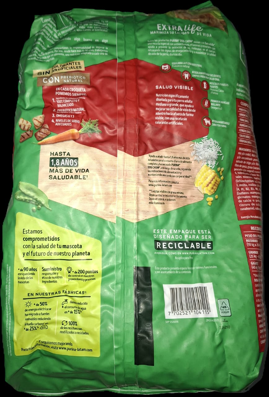 DOG CHOW 2 kg, Medianos y Grandes, Adultos, PURINA