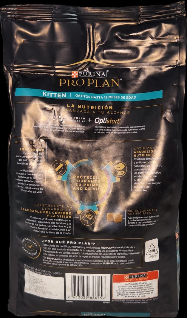 PRO PLAN 1 kg KITTEN, HASTA 12 Meses, PURINA
