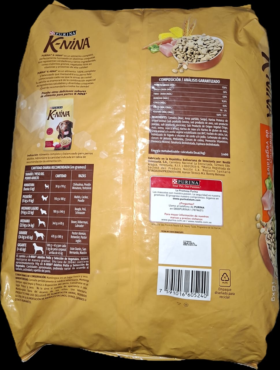 K-NINA 20 kg/GR, POLLO Y VEGETALES, PURINA