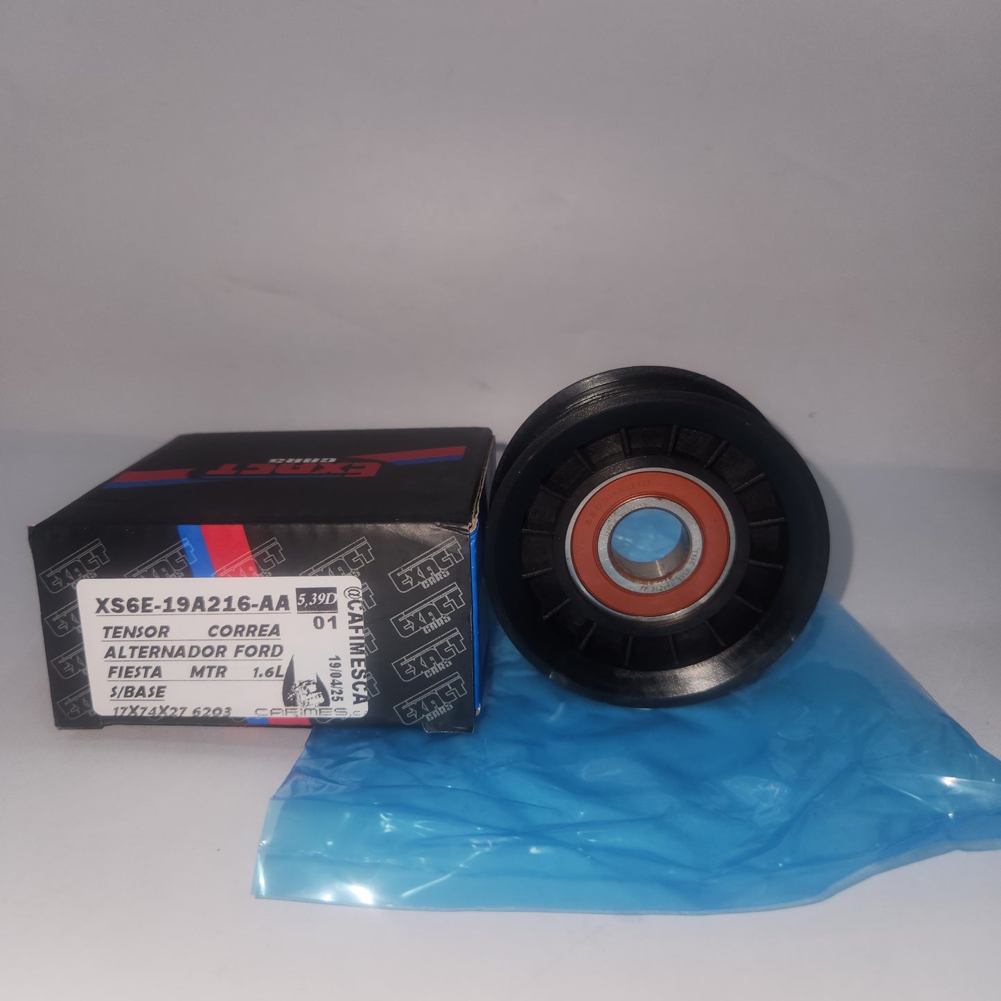 XS6E-19A216-AA POLEA TENSOR EXACT CORREA ALTERNADOR FORD FIESTA MTR 1.6L 17 X 74 X 27 ROD 6203