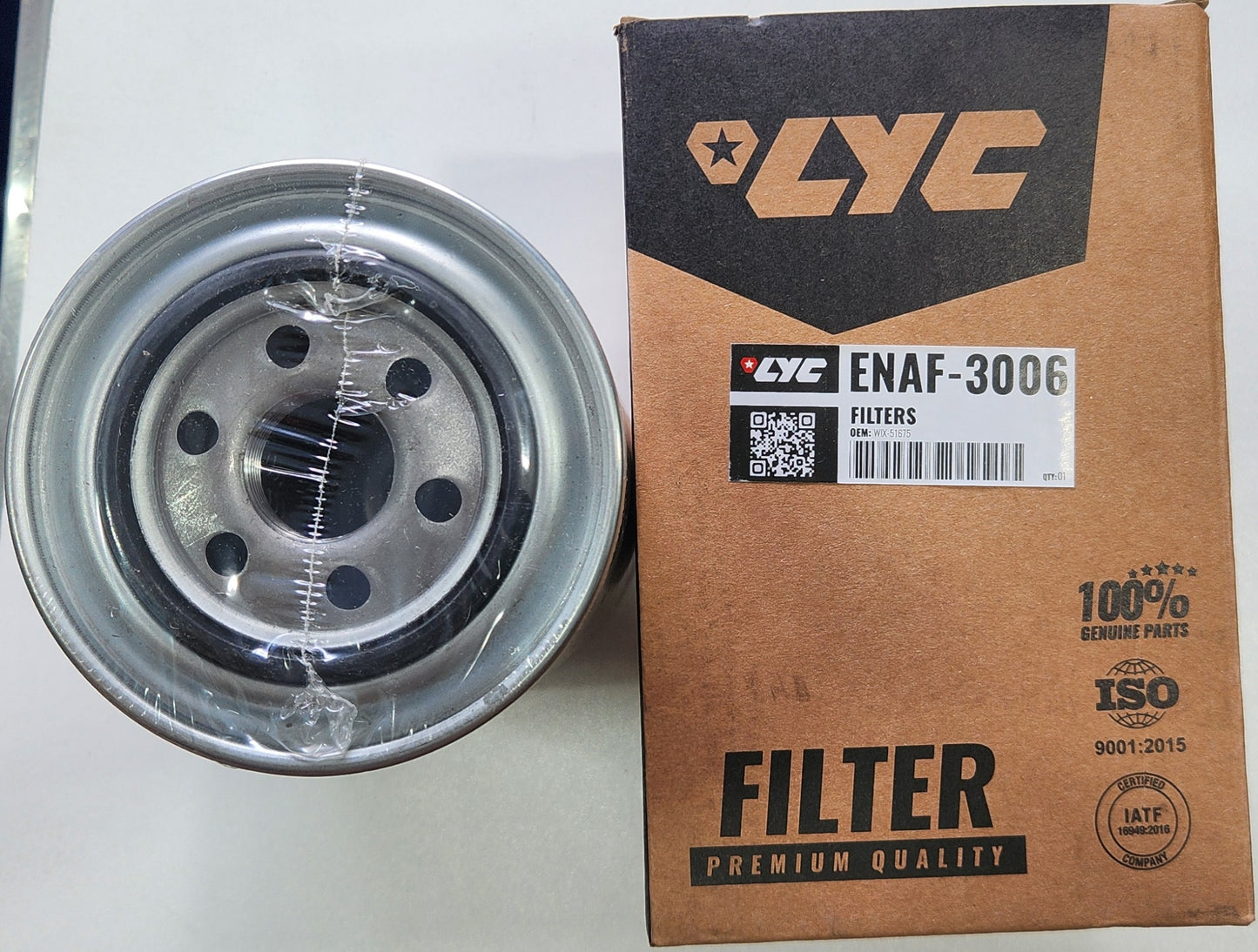 ENAF-3006 FILTRO ACEITE MITSUBISHI CANTER/ KIA PREGIO/ HYUNDAI (M 26 X 1.5) WIX-51675 - LYC