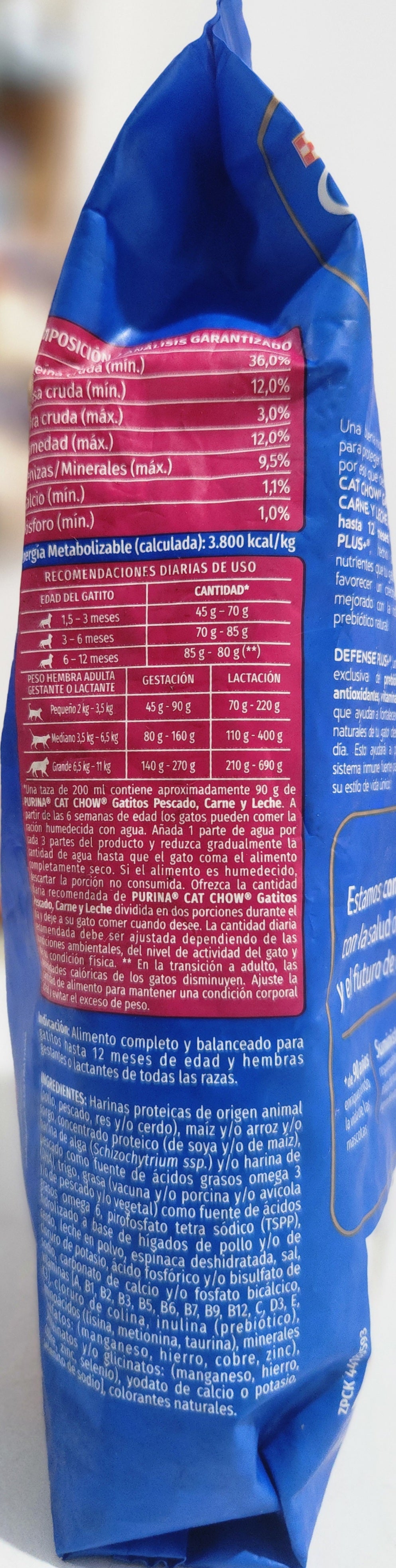 Cat Chow 500 g, GATITOS PESCADO CARNE Y LECHE, PURINA
