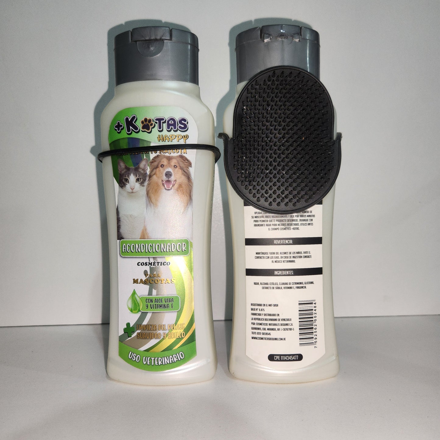 ACONDICIONADOR PARA MASCOTA +KOTAS CON ALOE VERA Y VITAMINA E. CONT NETO 400 ml.