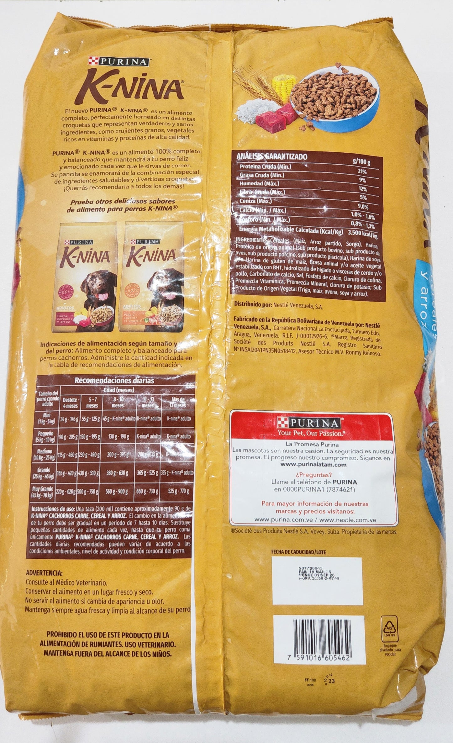 K-NINA 4 kg, CACHORRO, CARNE CEREALES Y ARROZ, PURINA