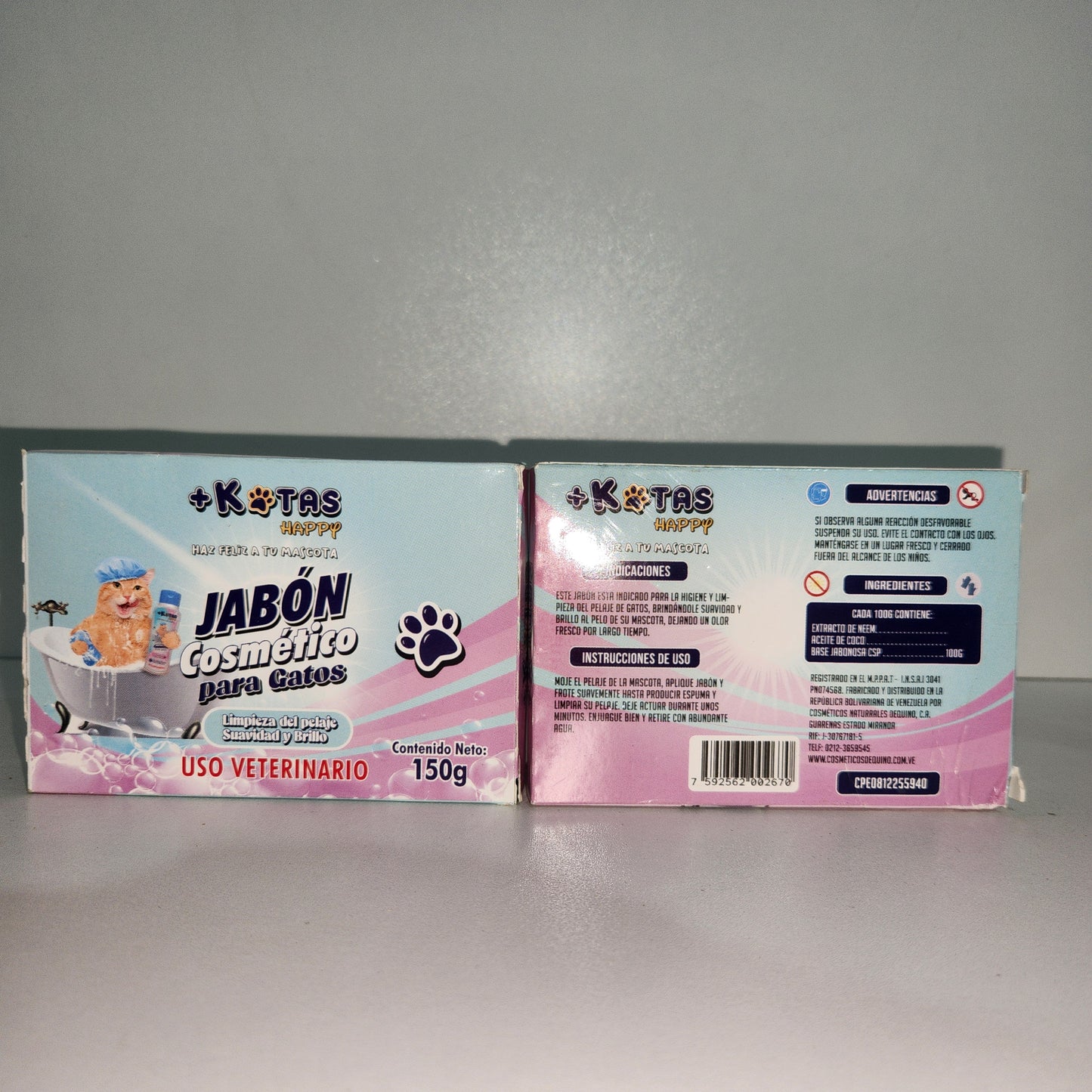 JABÓN COSMÉTICO PARA GATOS +KOTAS CONT NET 150 g.
