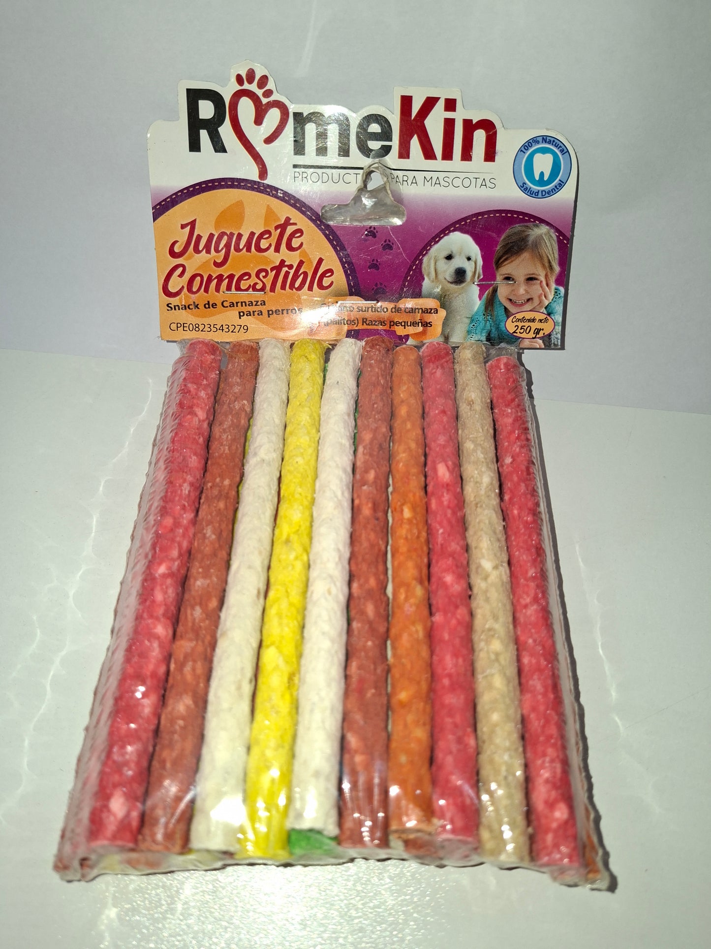 Juguete Comestible RomeKin. Snack de Carnaza para Perros Razas Pequeñas 250 gr.