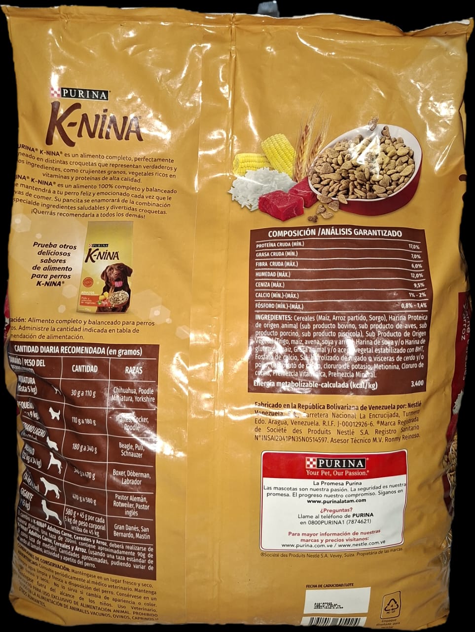 K-NINA 8 kg, Carnes Cereales y Arroz, Adultos, PURINA