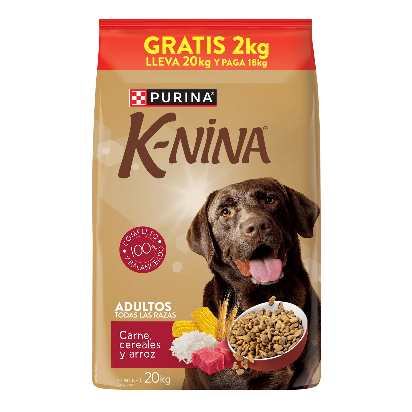 K-NINA 20 kg, CARNE CEREAL Y ARROZ,  PURINA