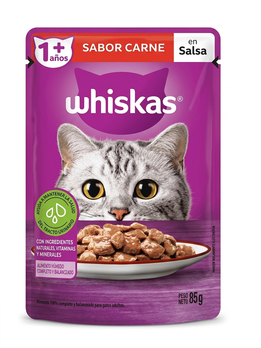Whiskas Adulto Sachet 85g Sabor a Carne