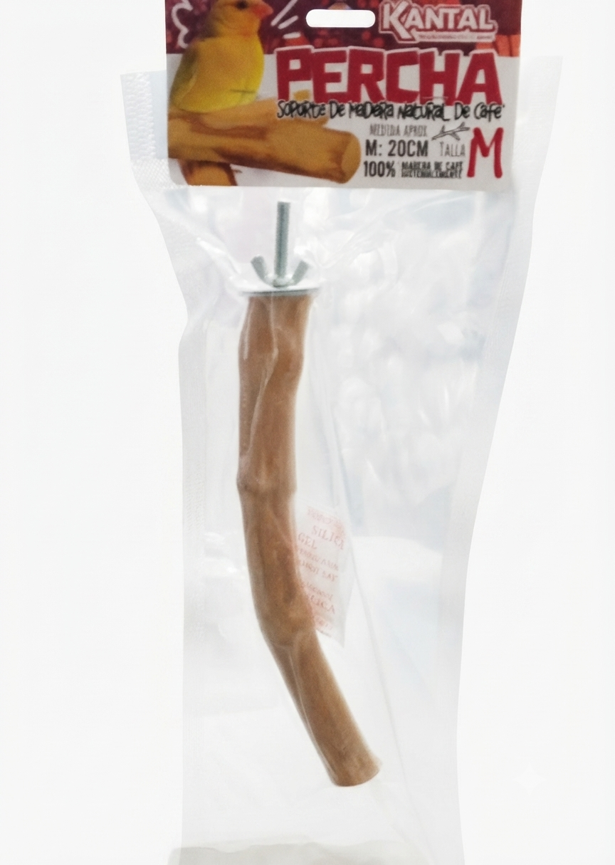 PERCHA MADERA NATURAL CÁFE TALLA M (20cm)