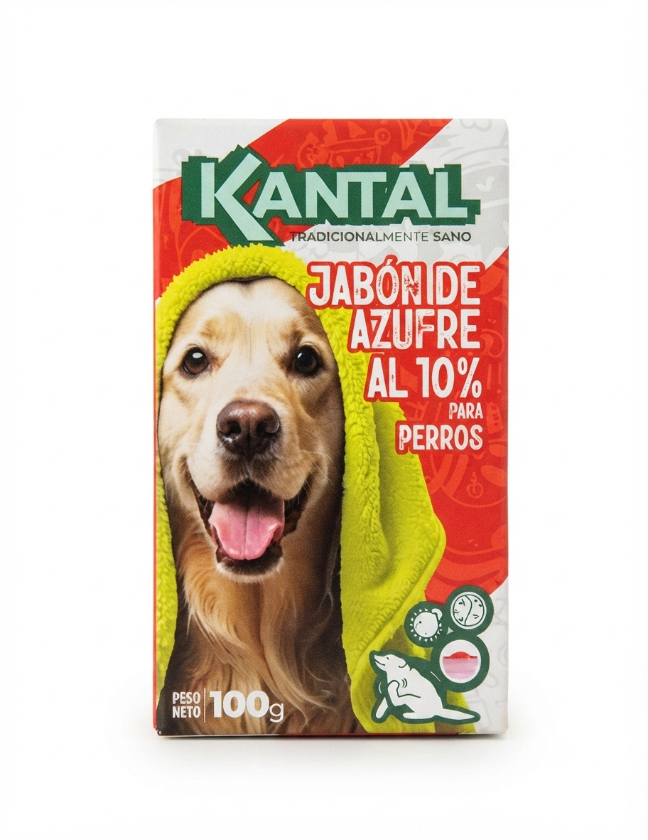 JABON DE AZUFRE AL 10% PARA PERROS 100g KANTAL