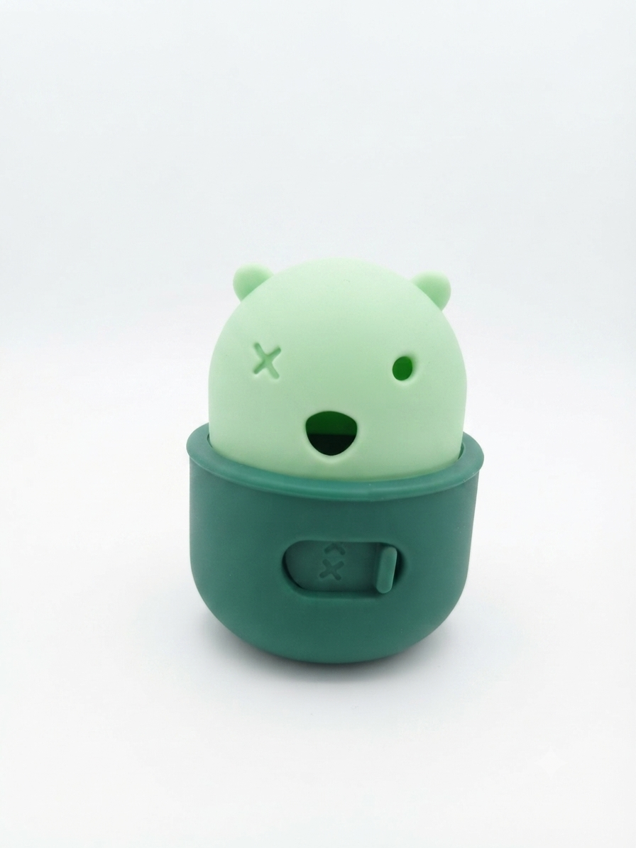 DISPENSADOR DE ALIMENTOS PARA MASCOTAS EN FORMA DE ROMPECABEZAS CON TAPA 10,5x9 CM