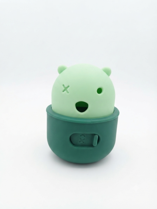 DISPENSADOR DE ALIMENTOS PARA MASCOTAS EN FORMA DE ROMPECABEZAS CON TAPA 10,5x9 CM
