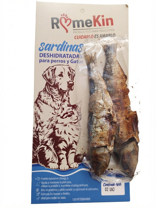 SNACK SARDINAS DESHIDRATADAS PARA PERROS Y GATOS ROMEKIN
