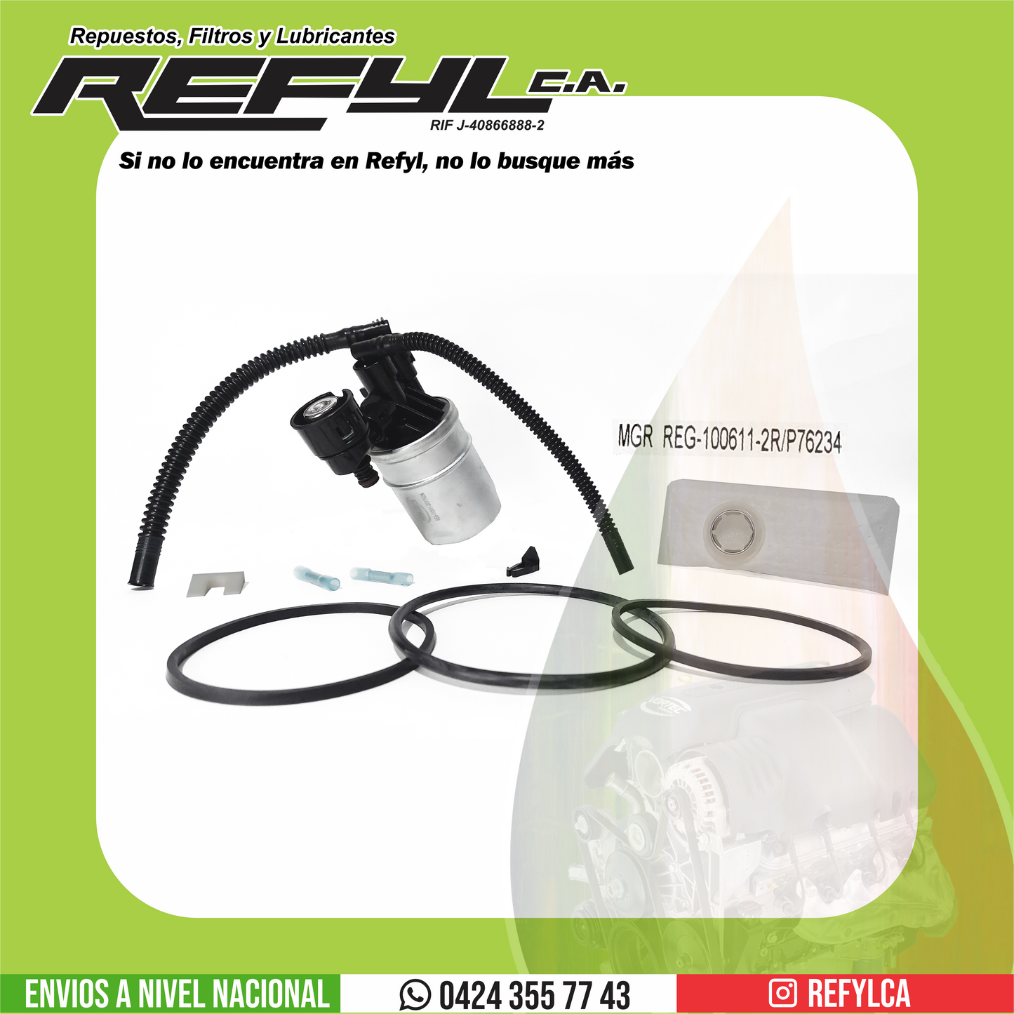 REG-100611-2R/P76234 FILTRO REGULADOR BOMBA DE COMBUSTIBLE INTERNO SILVERADO