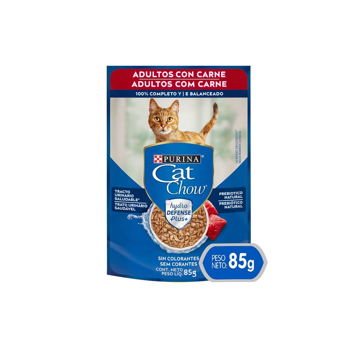 Cat Chow 85 g, HÙMEDO adultos con carne, PURINA