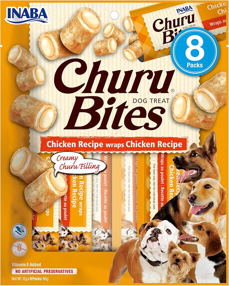 CHURU BITES FOR DOG$ CHICKEN 8 PACKS 96g