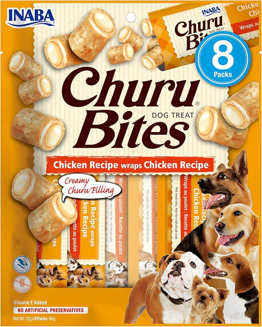 CHURU BITES FOR DOG$ CHICKEN 8 PACKS 96g