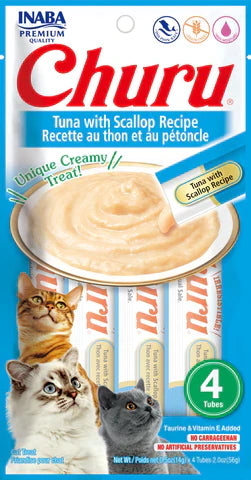 CHURU TUNA WITH SCALLOP RECIPE 56g 4 TUBOS INABA