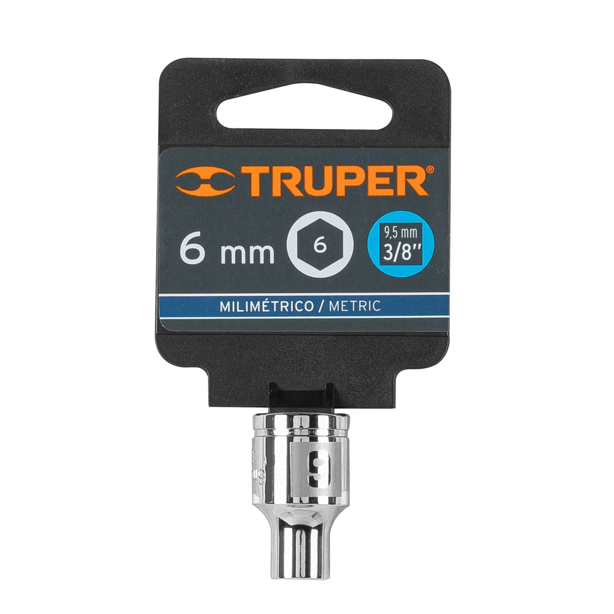 13670 Dado de 6 mm, 6 puntas, cuadro 3/8", TRUPER D-3806-HM