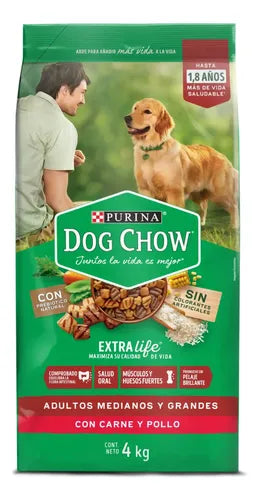 Dog Chow 4 Kg. Adultos Medianos y Grandes