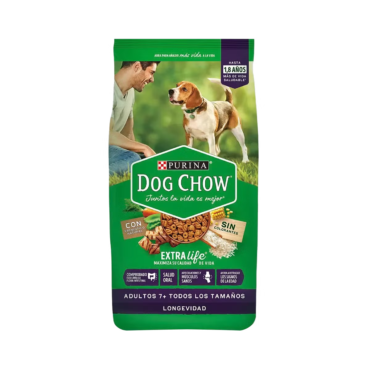 Dog Chow adultos, 7+ longevidad 2Kg, Purina