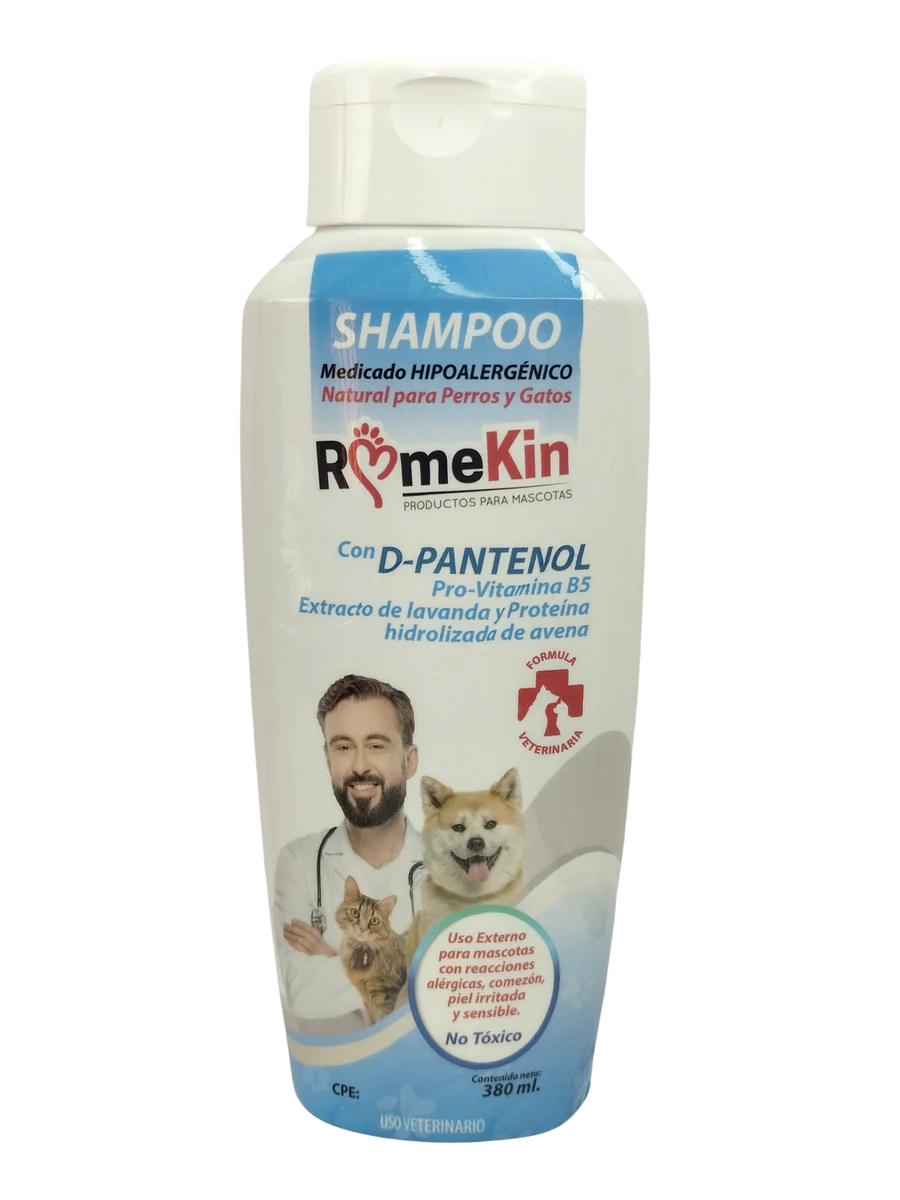 CHAMPU MEDICADO HIPOALERGÉNICO NATURAL PARA PERROS Y GATOS 380 ml