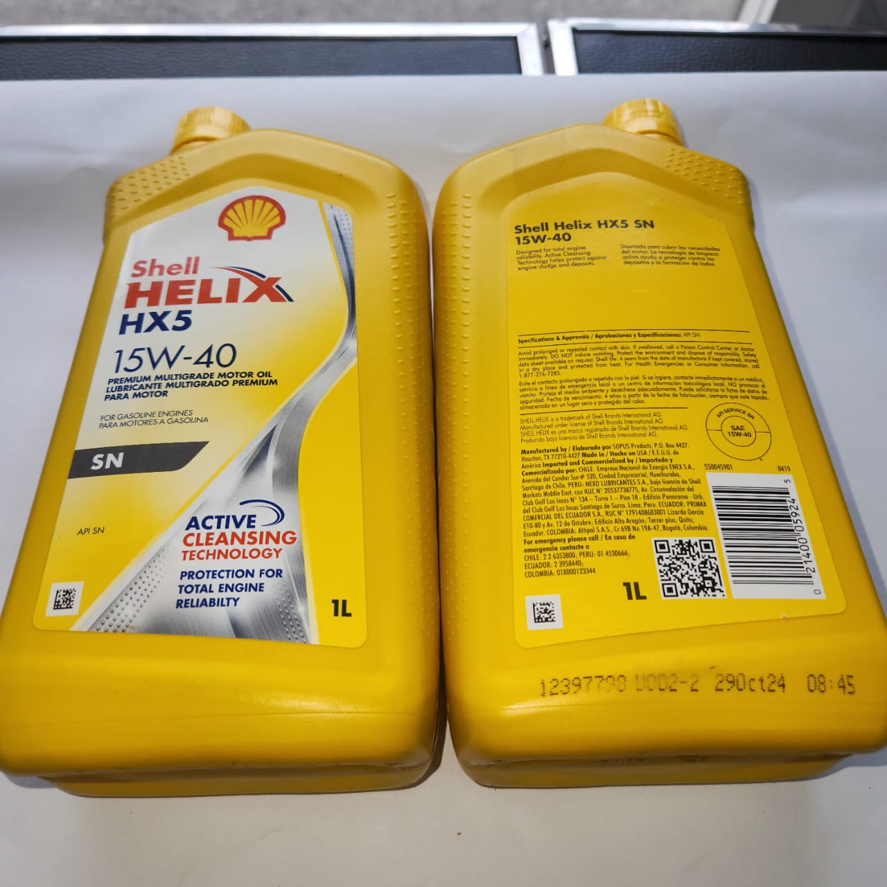 SHELL HELIX HX5 15W-40 LUBRICANTE MULTIGRADO MINERAL SN GASOLINA