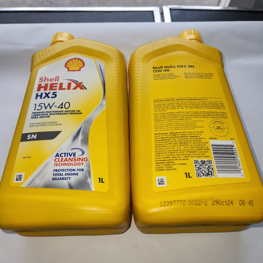 SHELL HELIX HX5 15W-40 LUBRICANTE MULTIGRADO MINERAL SN GASOLINA