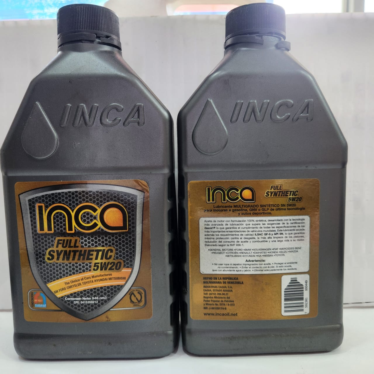 INCA SAE SN 5W-20 LUBRICANTE FULL SYNTHETIC 946 ml