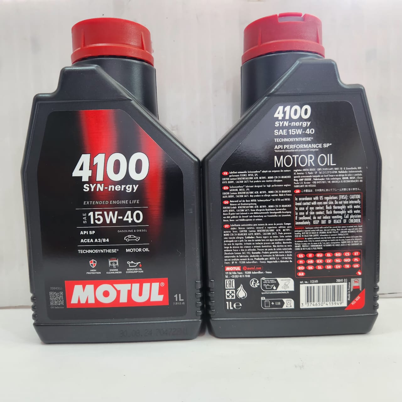4100 SYN ENRGY MOTULSYN-NERGY 4100 API SP SAE 15W-40 1 LITRO GASOLINA & DIESEL TECHNOSYNTHESE