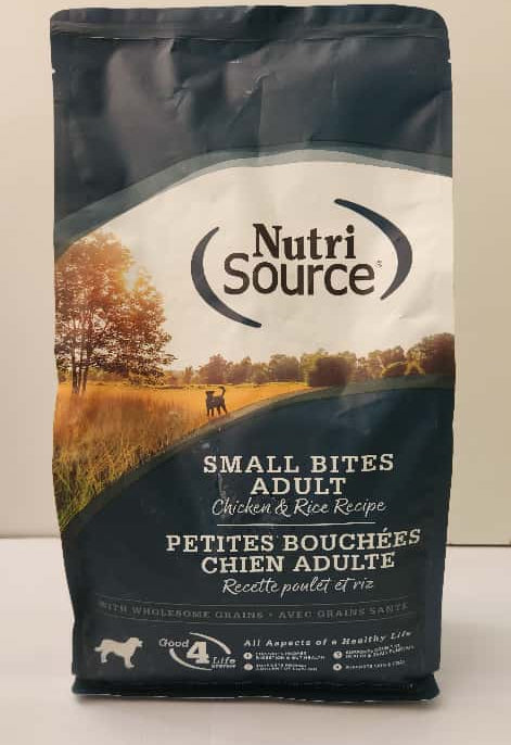 Small Bites Adult Chicken & Rice Recipe Perros Adultos Cont 1.8 kg