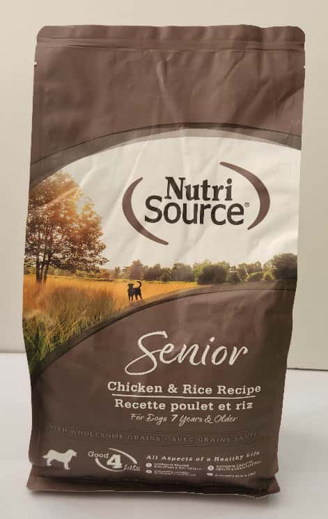 Nutri Source 1.8 kg Senior Chicken & Rice Recipe  Perros de 7 Años o Mas