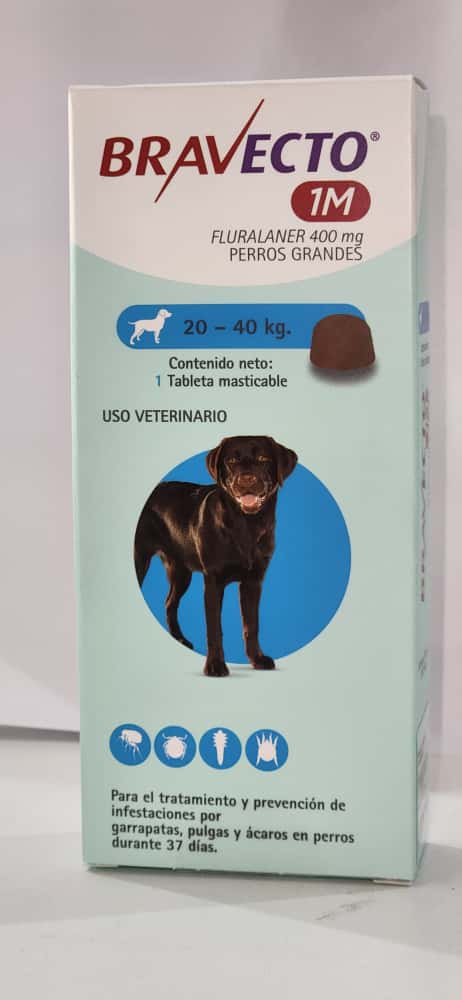 Bravecto para Perros 20-40 Kg 1M 400 Mg